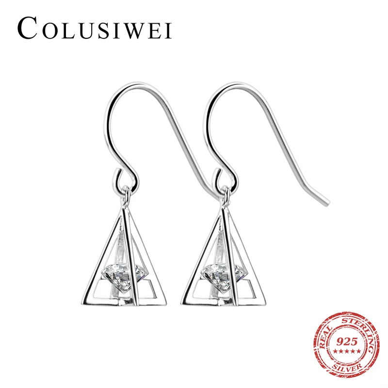 Colusiwei серебро 925 пробы ювелирные изделия модный дизайн треугольные Висячие