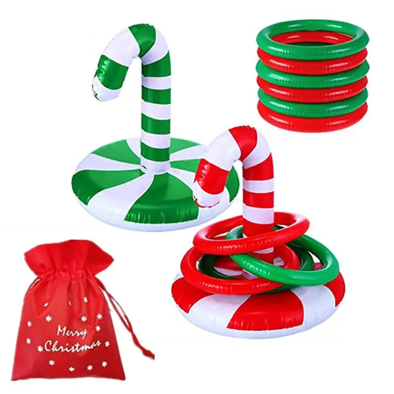 

Christmas Inflatable Ring Throwing Game Plastic Ring Christmas Party Game Outdoor Indoor Family Game Christmas Throwing Games