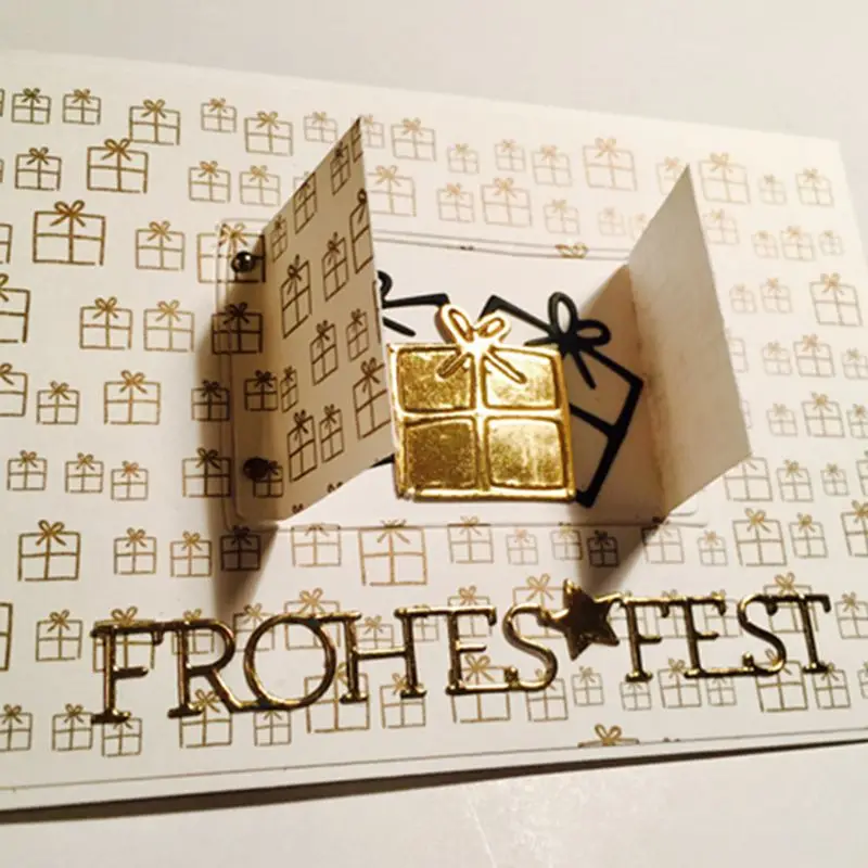Подарочная коробка металлический Трафаретный вырубной штамп трафарет для