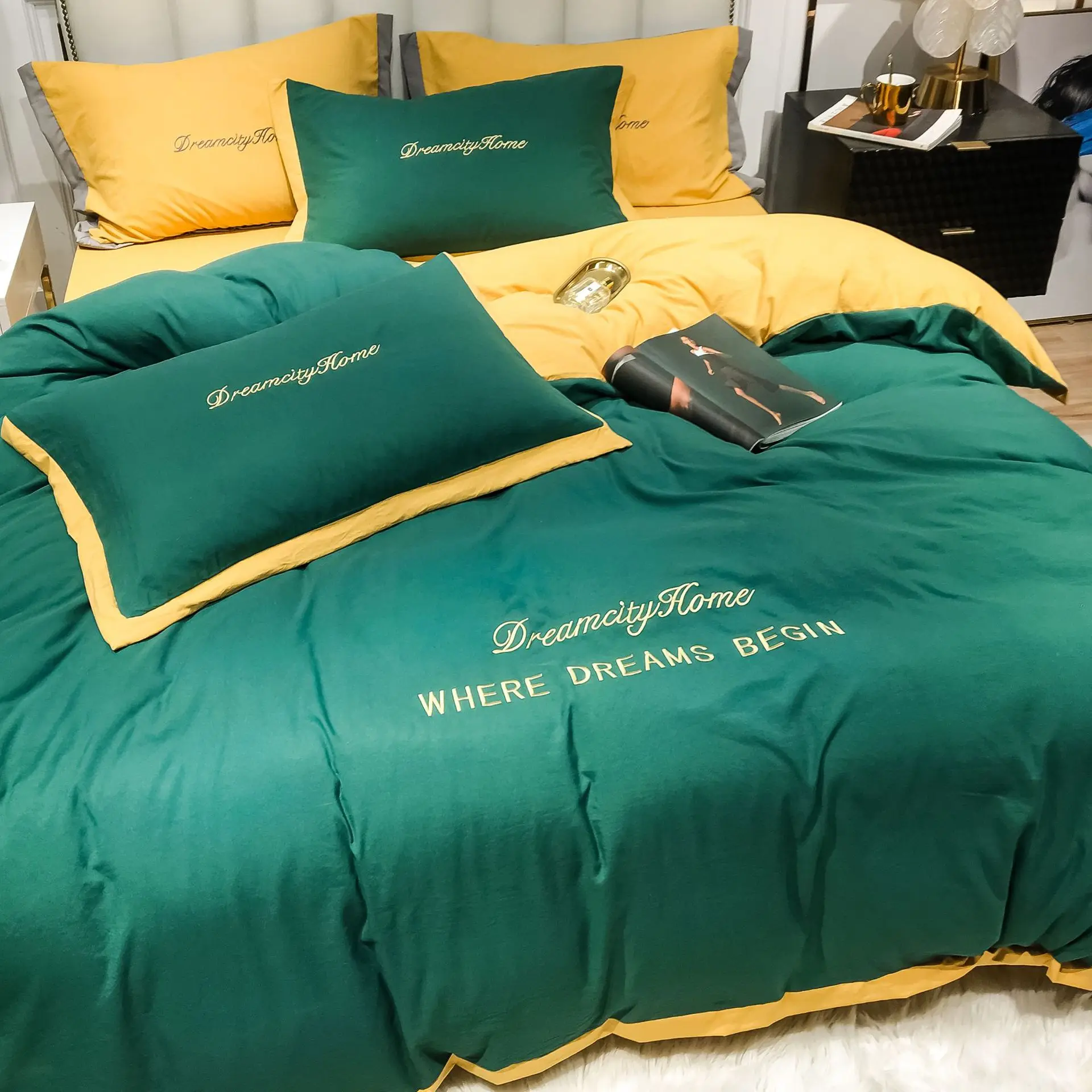 

Роскошный комплект постельного белья в нордическом минималистическом стиле, Комплект постельного белья для спальни, домашнее постельное б...