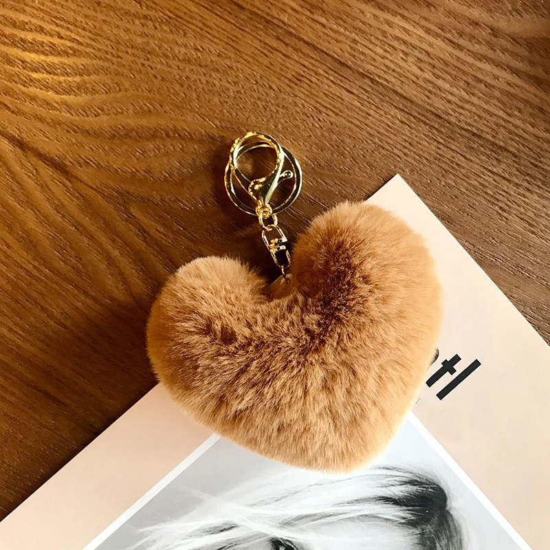 Брелок для ключей с пушистым помпоном женщин автомобильный брелок