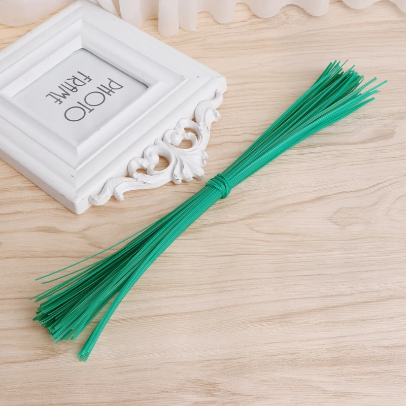 

100 Pcs Garden Coated Twist Wire String Tie Plant Support Plastic Strap Cables