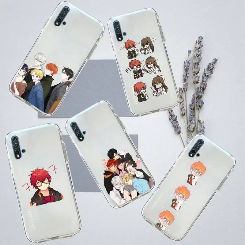 

Anime 707 Mystic Messenger Phone Case Transparent for Huawei honor P mate 40 20 30 10 50 i 9 x mate pro lite 8a