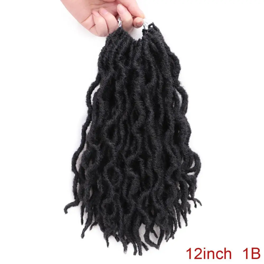 Faux locs кудряшки расширения 12 дюймов ломбер плетение волос "канеколон" мягкие боится вязанная косами дреды - Цвет: # 1B