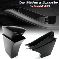 car accessories for tesla model 3 2016 2022 door side armrest storage box handle tray organizer container interior hidden holder