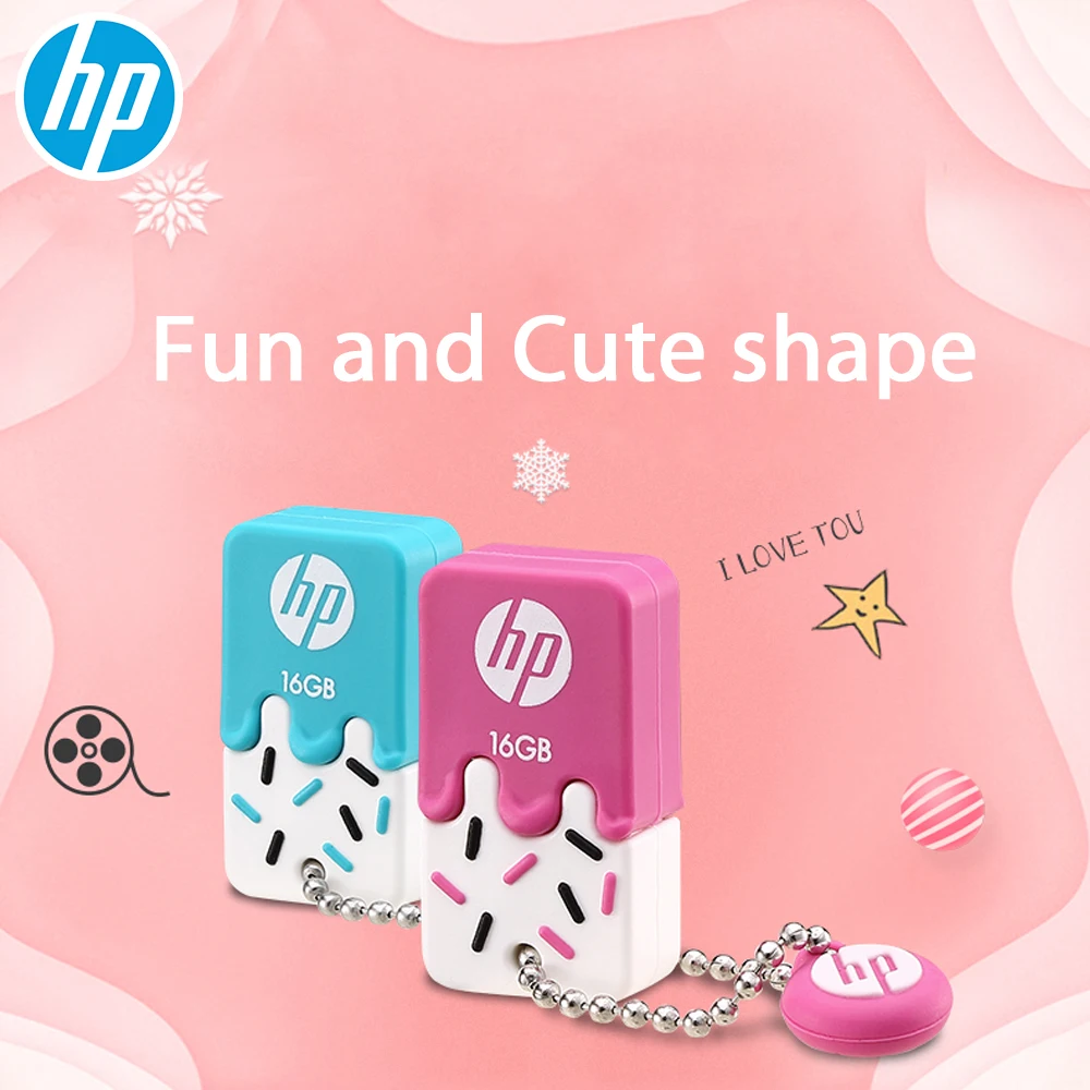 Милый мультяшный мини флэш диск HP Mini usb 2 0 флешка 16 ГБ 32 64 USB накопитель милый для