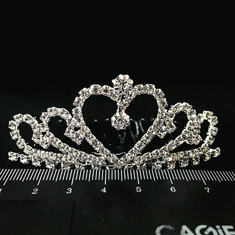 Маленький гребешок для волос в виде тиары модный прозрачный кристалл Корона