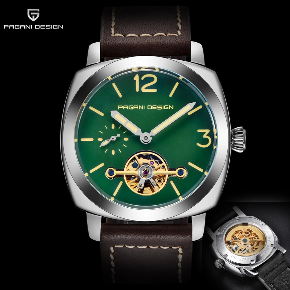 Классические часы Tourbillon Мужские автоматические механические Спортивные 3 бар