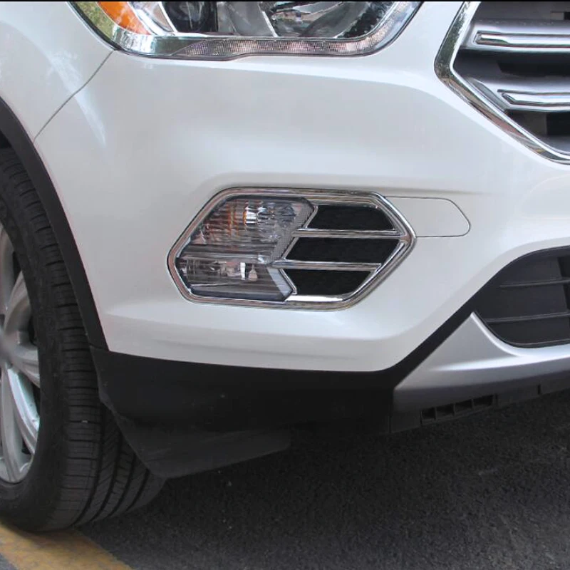 

Front Fog Light Cover Chrome Lamp Cover 1 Pair ABS Plating Silver Lights For Ford Escape Kuga 2017 2018