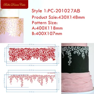 Трафарет для торта, 3 вида, цветочный дизайн, пластиковые трафареты для торта, сделай сам, кружевные шаблон формы для украшения торта, формы для выпечки