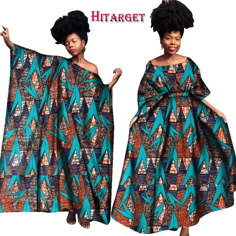 Винтажные африканские платья для женщин Bazin Riche Kanga одежда большой халат Vestidos Dashiki Африканские Восковые платья с принтом Одежда WY1701 - Цвет: 19