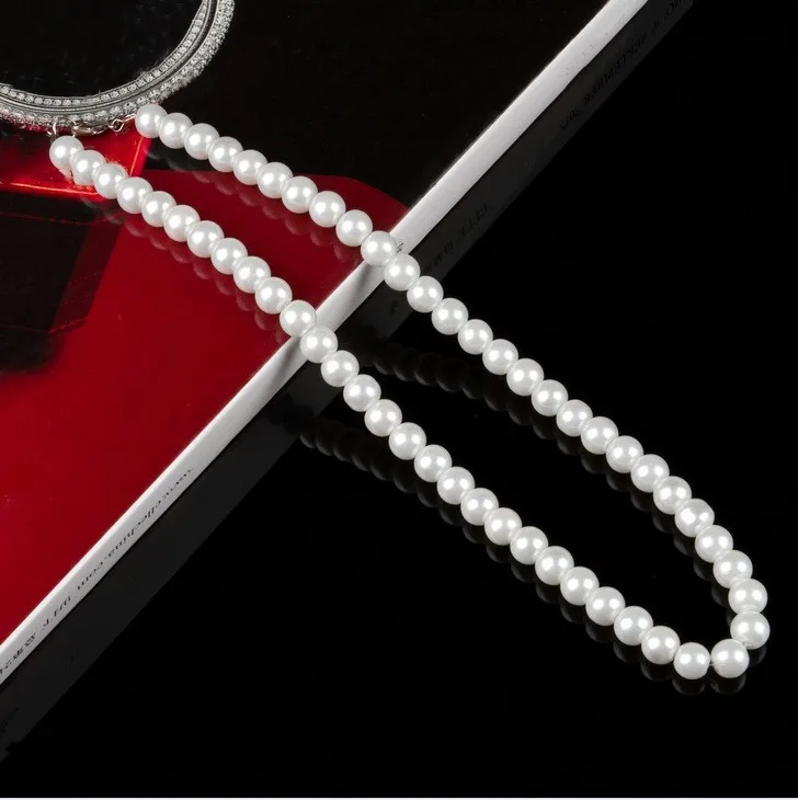 Жемчужные ожерелья для женщин цепь с искусственным жемчугом ожерелье колье