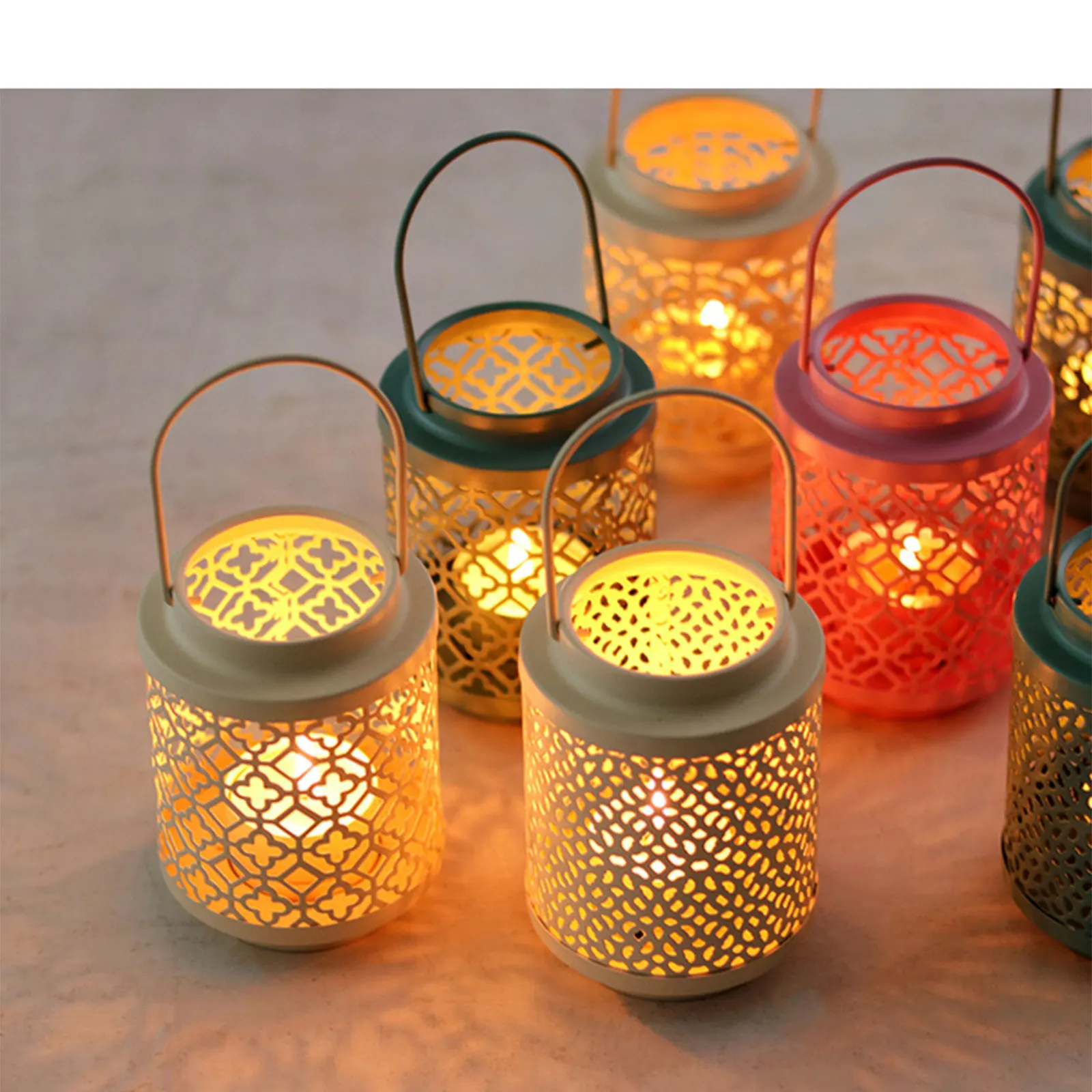 Железный однотонный подсвечник винтажные подсвечники фонарики настольное