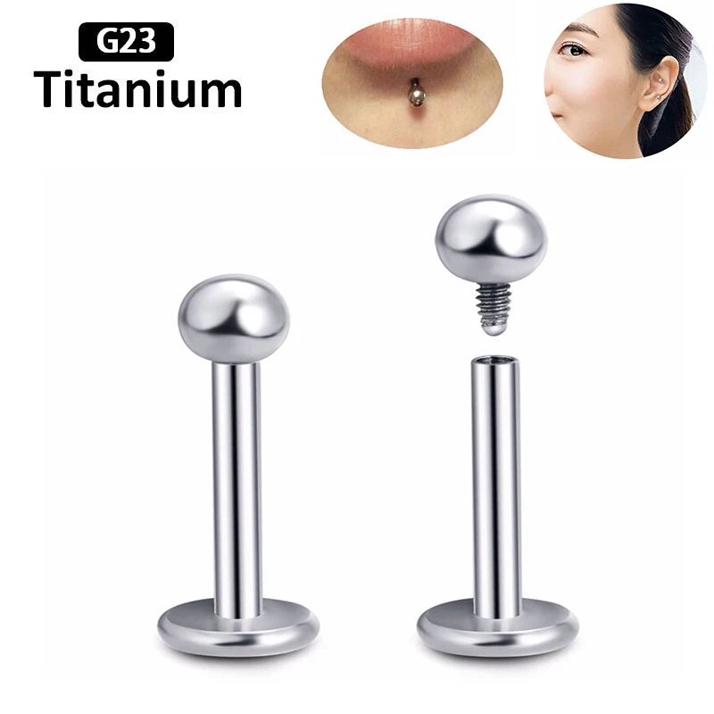 

10PC 16G F136 Titanium Piercing 6-12mm Internal Thread Labret Stud Straight Barbell Earrings Common Body Piercing Jewelry