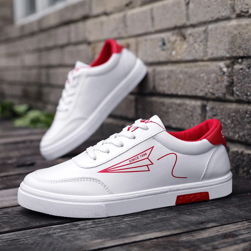 

New Arrival 2020 Men Vulcanize Shoes Breathable Male Sneakers Fashion Vulcanized Shoes Non-slip Sneakers Men Leather Men's shoes