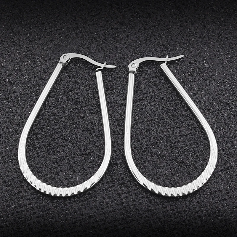 Vintage Gold/Silver Steampunk Hoop Earrings Ear Clip Party Gifts For Women Stainless Steel Earring Creole Gold | Украшения и