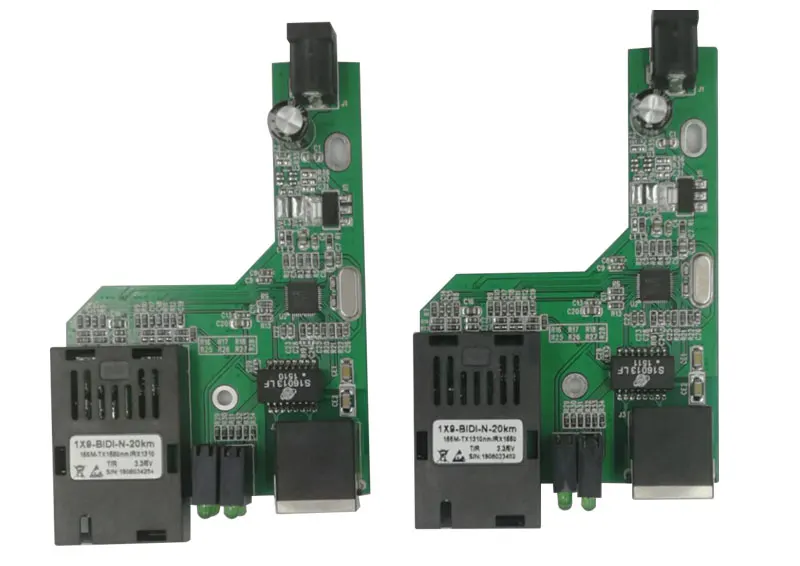 При создании PCBA Fast Ethernet оптоволоконный медиа-конвертер трансивер переключатель наполовину доска однорежимный одинарный волоконно SC 10/100 м