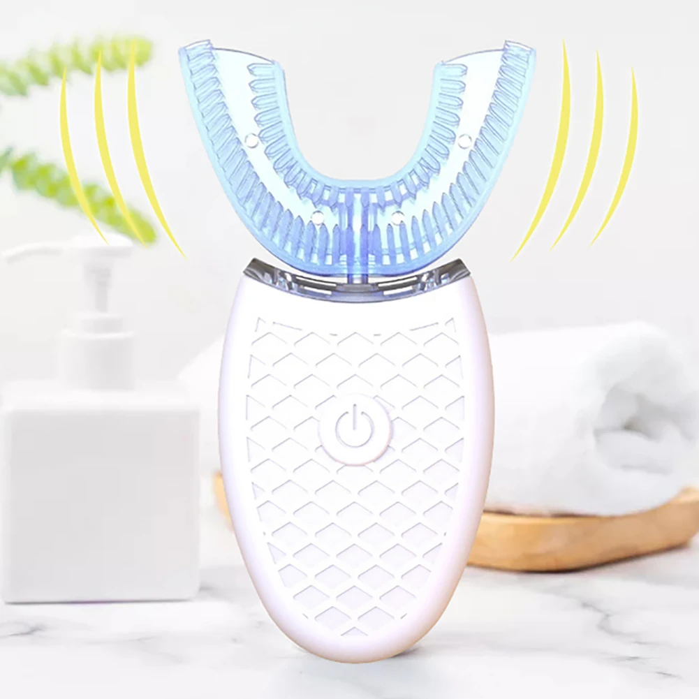 

Oral Cleaning USB Rechargeable Hands Free Mouth Home Practical Portable Electric Toothbrush 360 Degree Teeth Brightening U Shape