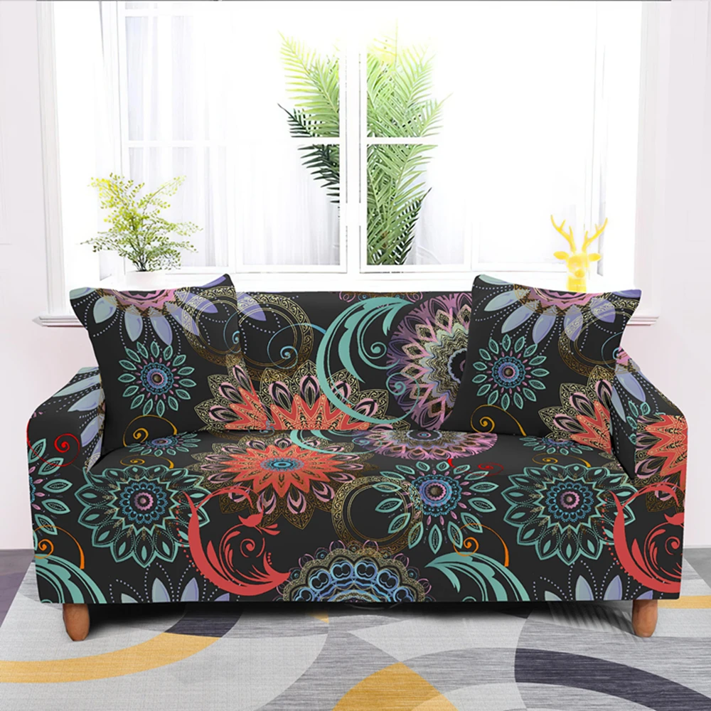 1/2/3/4 сиденье Мандала печатных стрейч мебель эластичный диван крышка для Гостиная