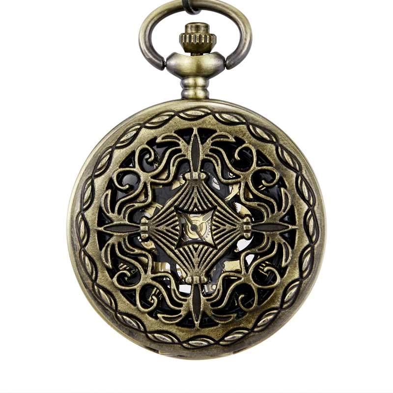 Стимпанк гладкие Механические карманные часы для мужчин и женщин Модный