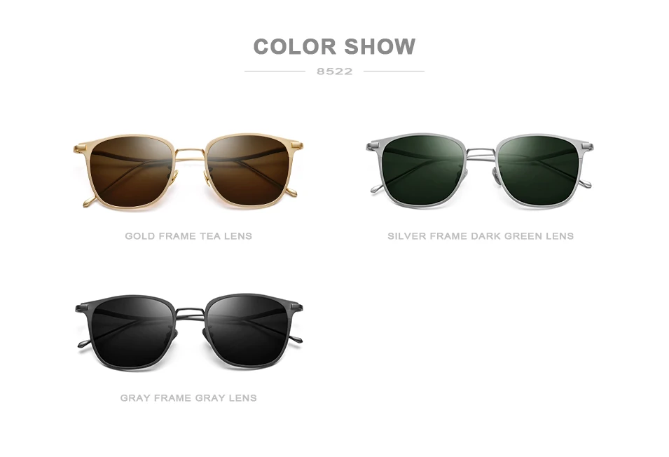 

Retro Sunglasses Unisex Pure Titanium Full Rim Polarized Glasses Frame UV400 Goggle Vintage Driving Sun Glasses Men Women