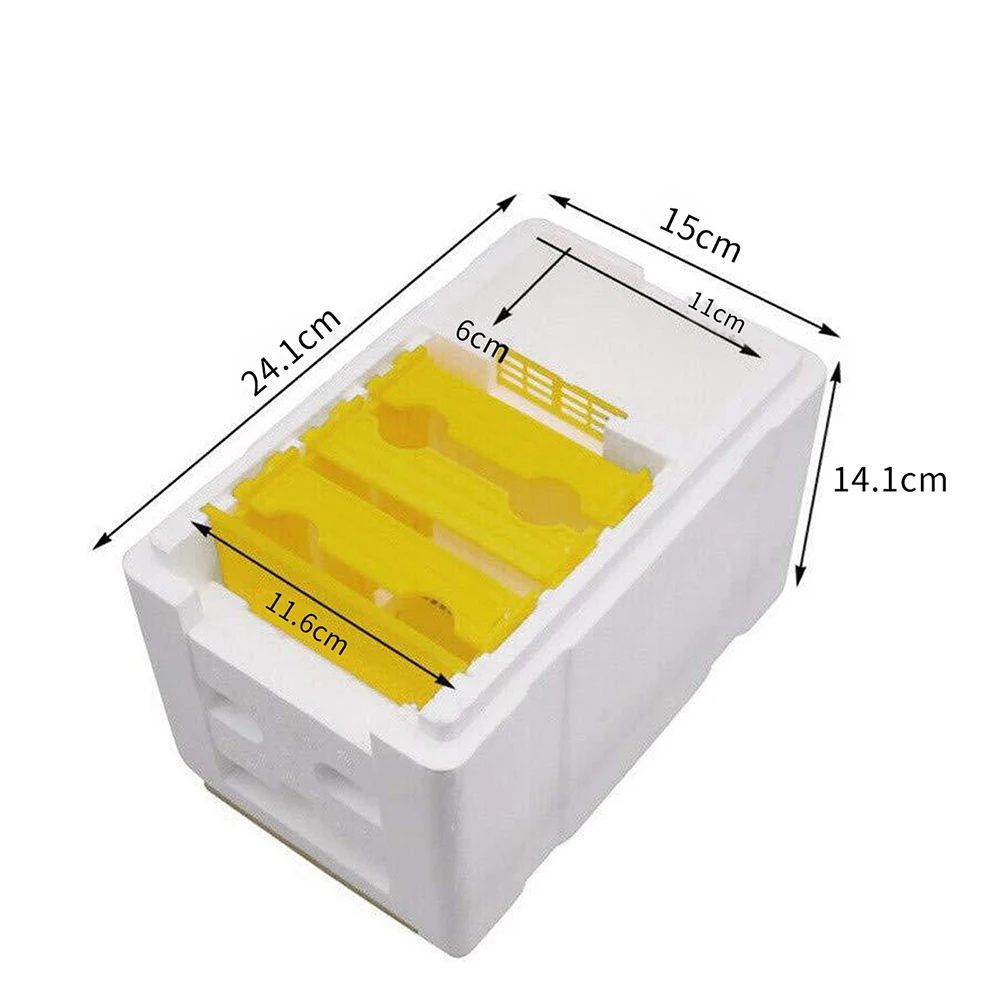

Foam Bee Mating Box with Grid Warmkeeping Waterproof Queen Breeding Case 24.1x15x14.1cm Beekeeping Tools for Pollination Home Ac