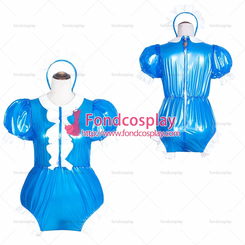 

Fondcosplay, перекрестная одежда, ярко-голубой прозрачный строгий комбинезон, трусики, воротник Питера Пэна, сделано по индивидуальному заказу [...