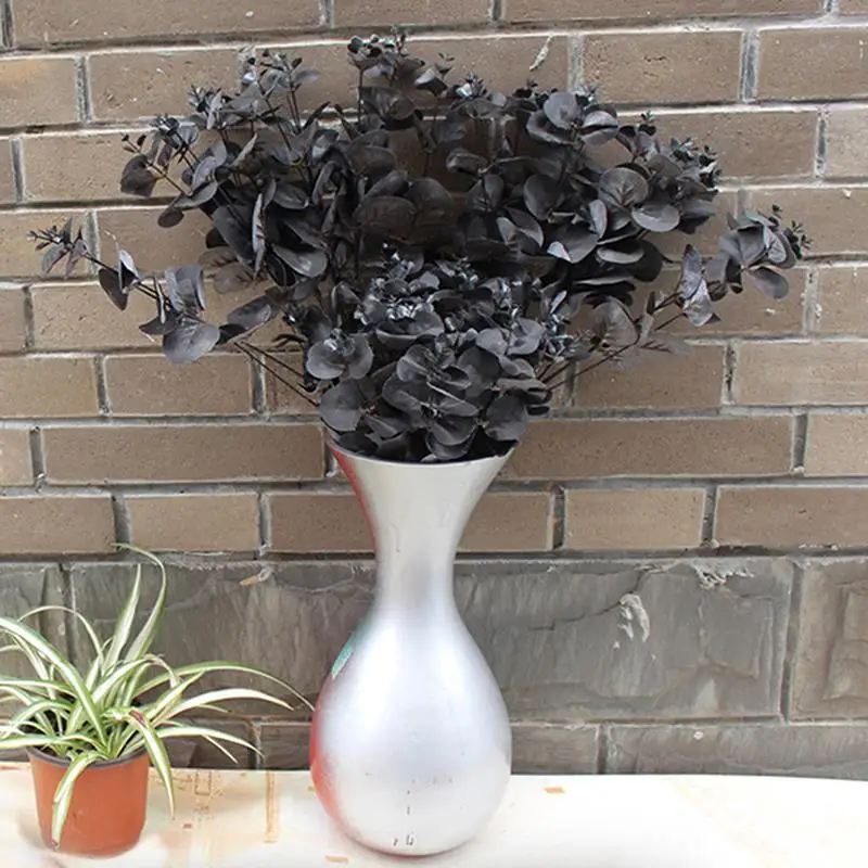 

Черные искусственные цветы, листья эвкалипта, Настенные Декоративные реалистичные растения