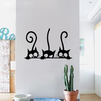 lovely 3 black cute cats wall sticker moder cat wall stickers girls vinyl home decor cute cat living room children room 10 26