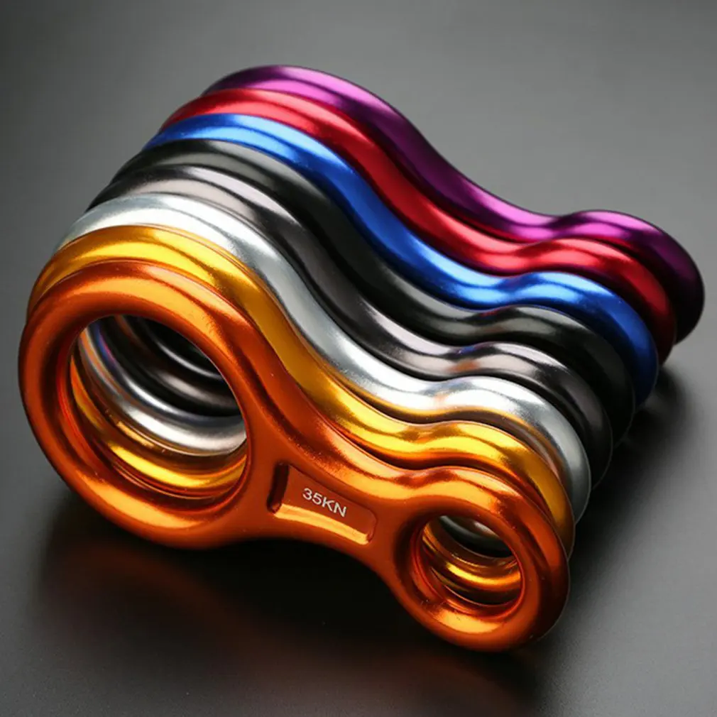 

Rock Climbing Carabine 8shape Rigging Descender Aluminum Figure Belay Device Abseiling 35KN Eight Ring Downhill Equipment