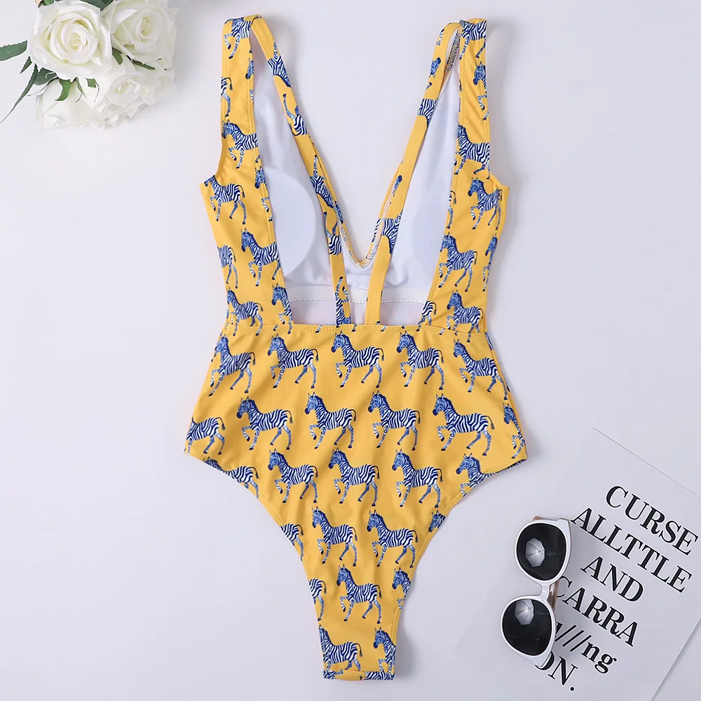 Слитный купальник размера плюс женский 2019 одежда для серфинга новый принт Тигр