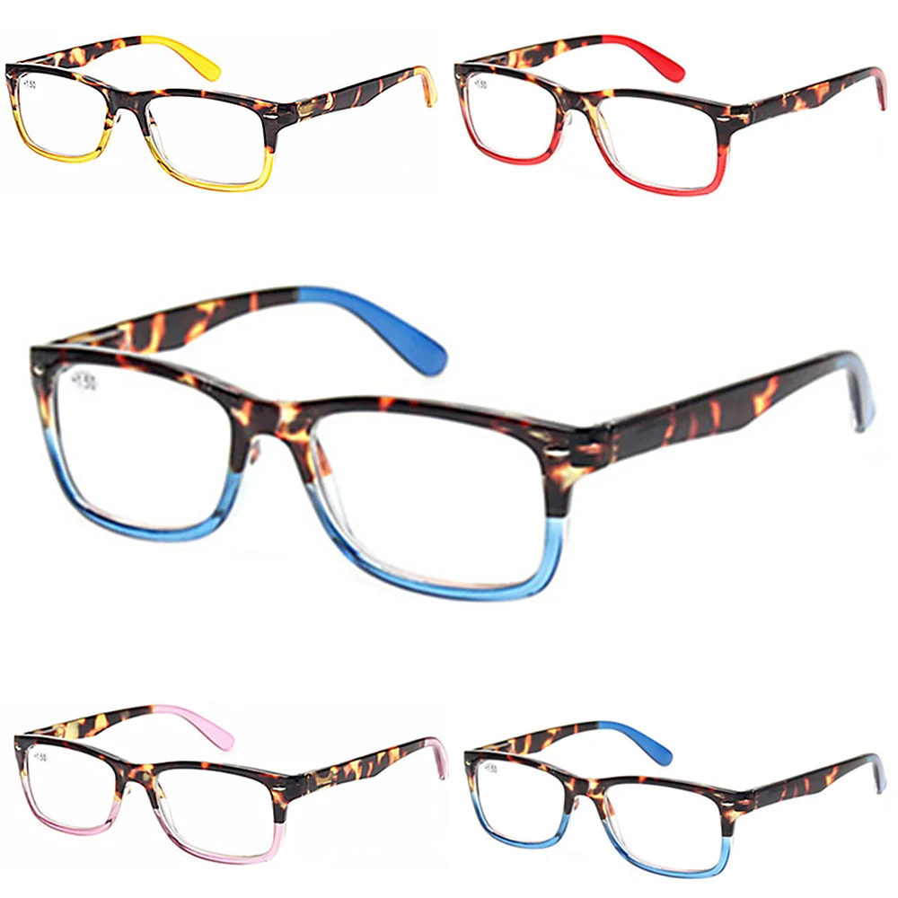 

Reading Glasses for Women Men Spring Hinge Rectangular Eyeglasses Frames Comfortable Colorful Readers