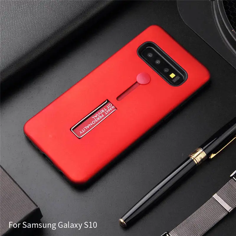 2 в 1 однотонный чехол - подставка для Samsung S8 S9 S10 Plus S10E 5G Чехол- держатель Galaxy S20 Note10