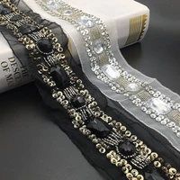 handmade beaded mesh cloth acrylic lace collar exquisite beaded sequin barcode diy accessories