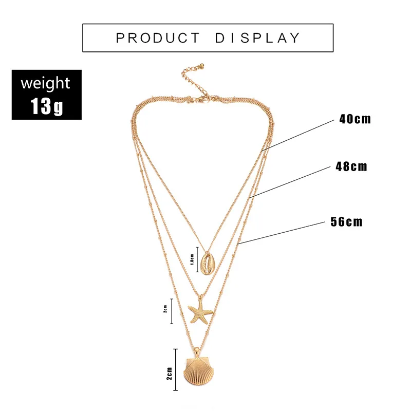 Модное популярное многослойное женское ожерелье KSRA 2019 с ракушками и морскими