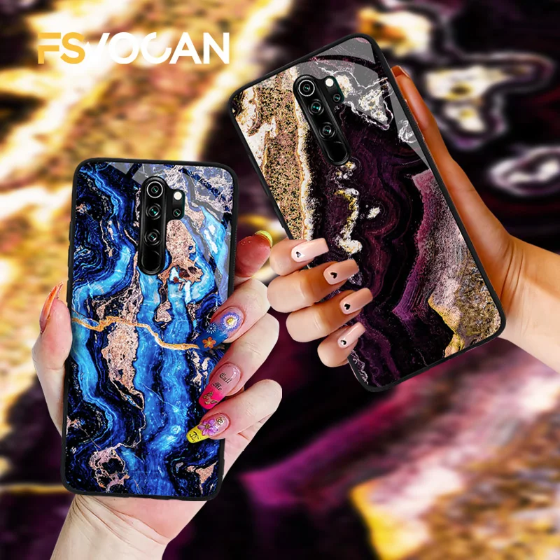 

Blue Purple Teal Turquoise Marble Pattern Phone Case For Xiaomi Redmi POCO Note 10 9 8 Pro Max 8T 9S 8A 9A 9C X3 NFC M3 F3 10S