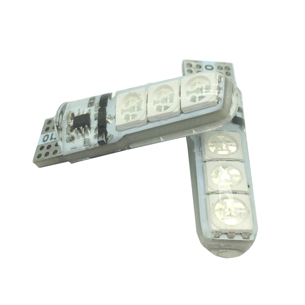 T10 W5W силиконовые автомобильные RGB 5050 6SMD светодиодный клиновидные боковые