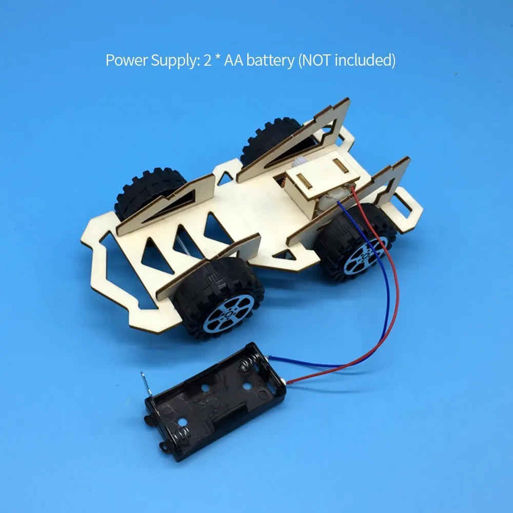 DIY Электрический древесины гоночный автомобиль в собранном виде головоломки