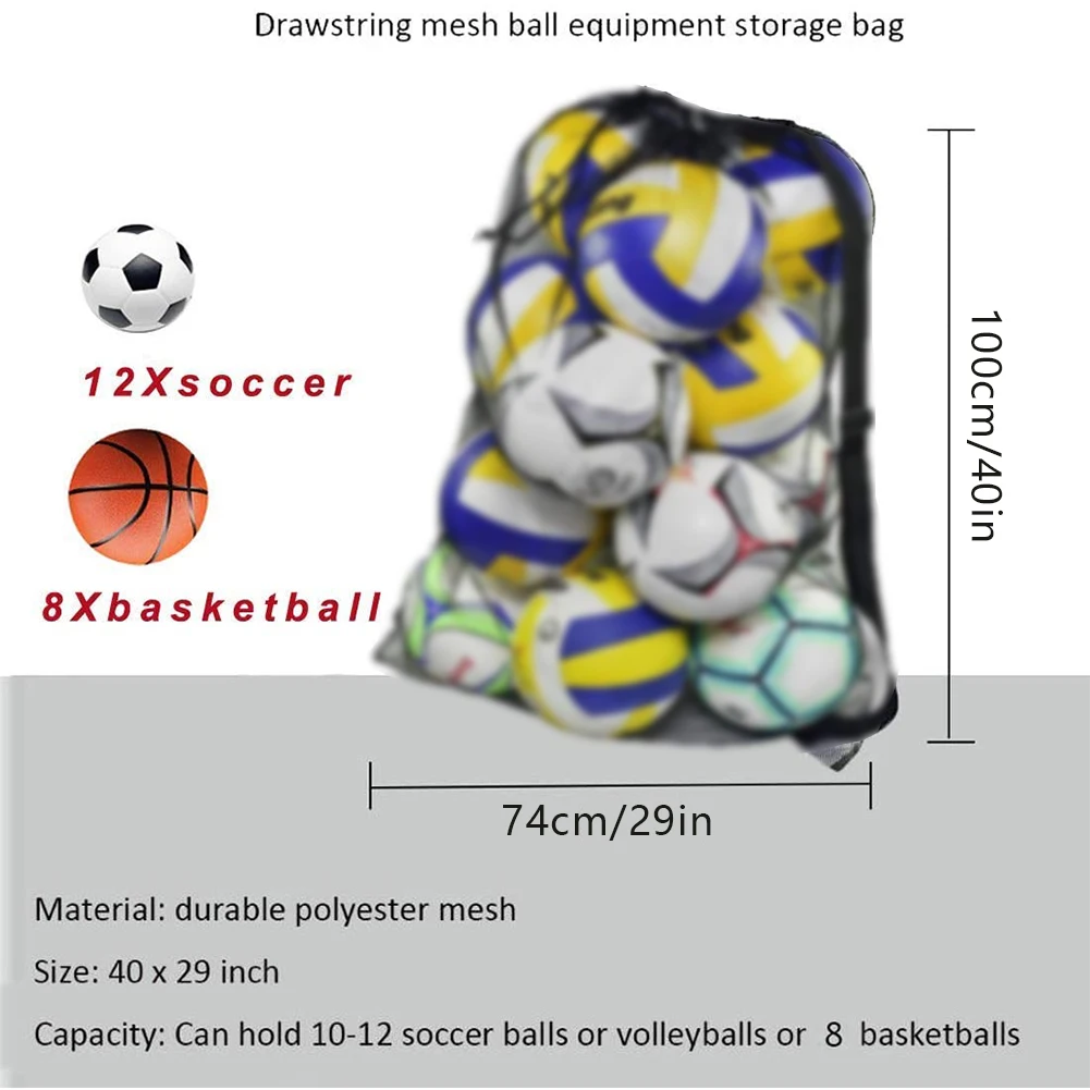 

Adjustable Drawstring Sports Net Ball Storage Bag Football Volleyball Storage Bag Large Sports Net Bag Outdoor Storage Bag