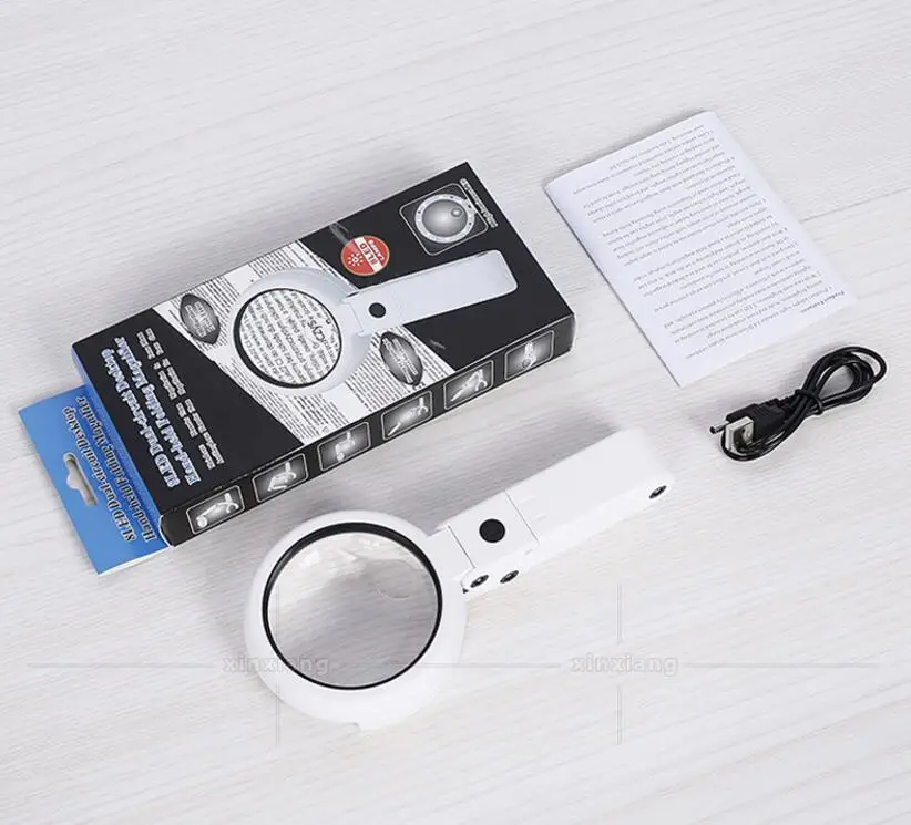 

5X 11X Desktop LED Illuminated Handheld bracket type Desk Magnifier Foldable Table Magnifying Glass for Reading Cellphone Repair