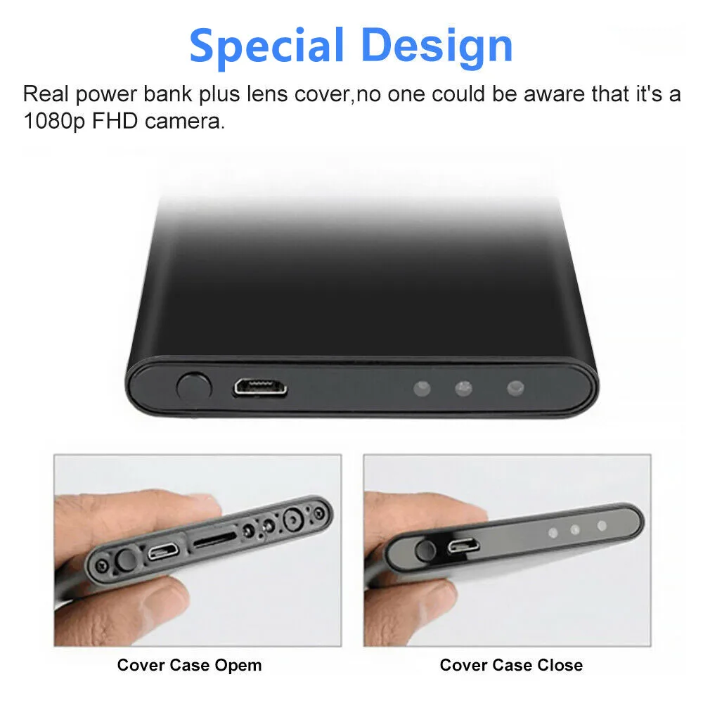 Портативная мини-камера с внешним аккумулятором 1080P HD портативная 5000 мАч камера
