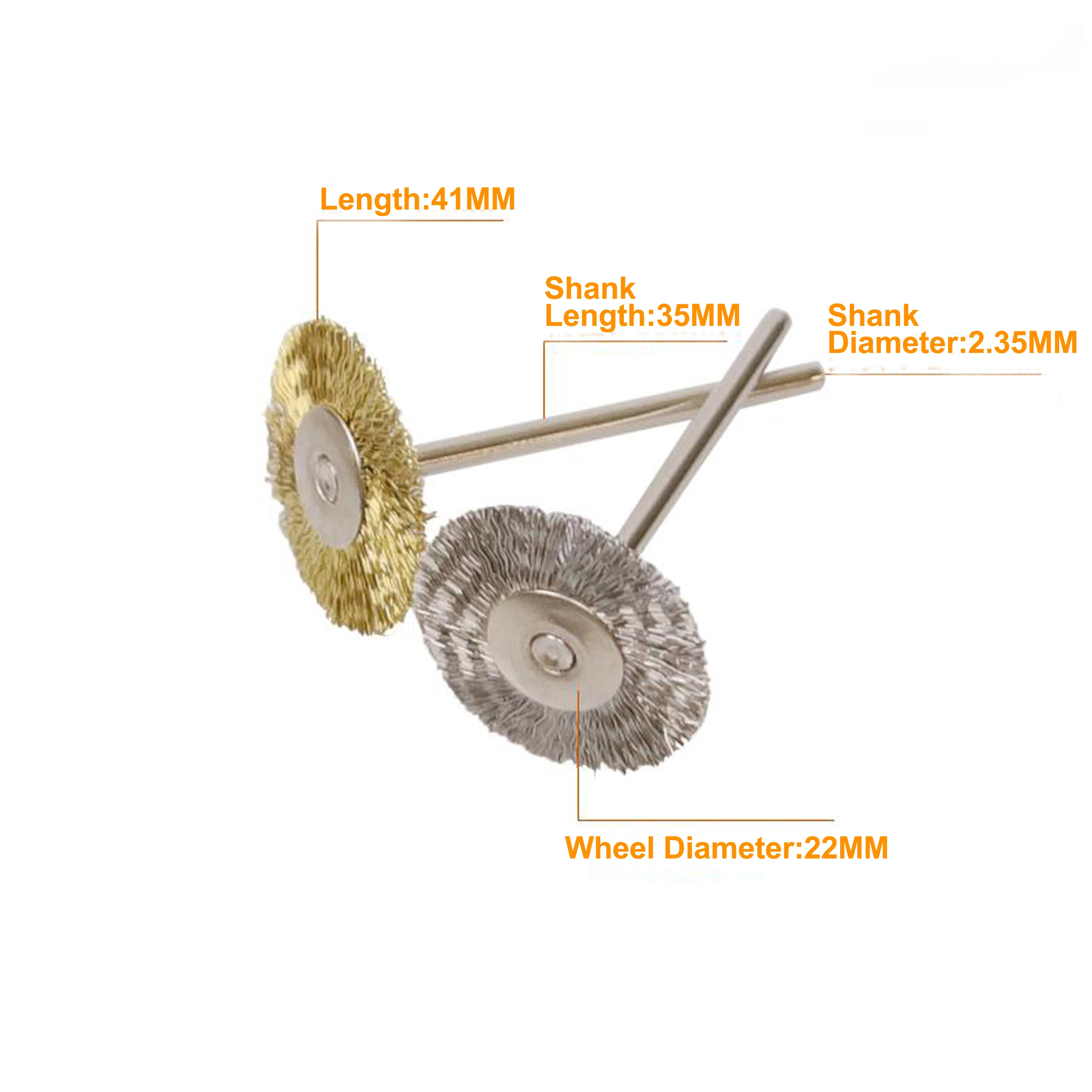 

100pcs 22MM Steel Wire Wheel Brushes Metal Rust Removal Dremel Accessories Shank 2.35MM