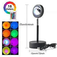16 colors remote control rgb sunset lamp projection rainbow atmosphere led night lights ins romantic background cafes decoration