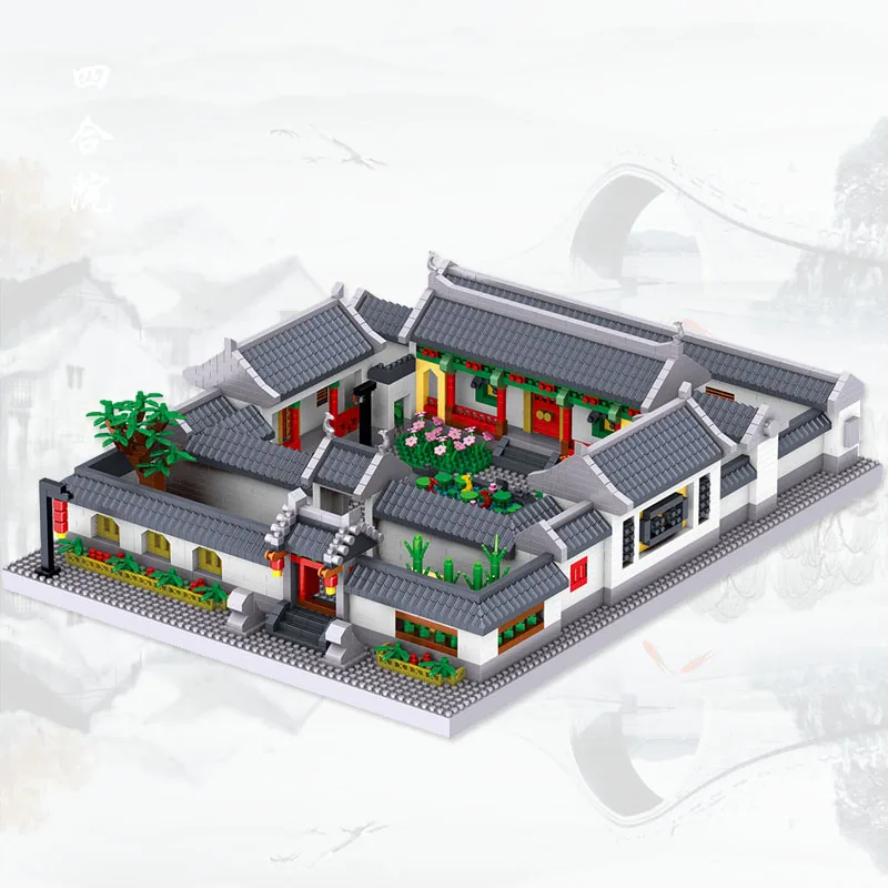 

5018pcs+ Chinese Classical Gardens of Suzhou Building Blocks Architecture Diamond Micro Bricks Toys For Christmas Gift 8055