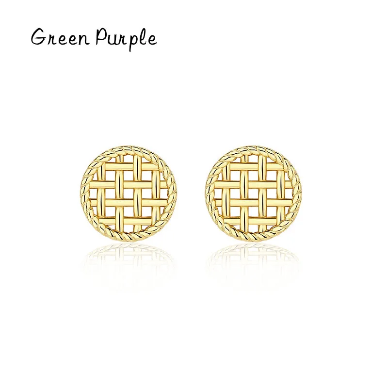 

Круглые серьги-гвоздики из серебра 100% пробы, 18 К золота