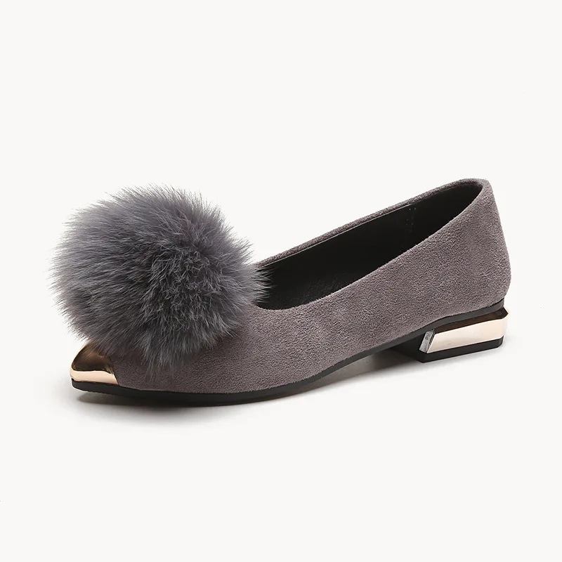 Женские мюли с искусственным мехом элегантные бархатные туфли на плоской