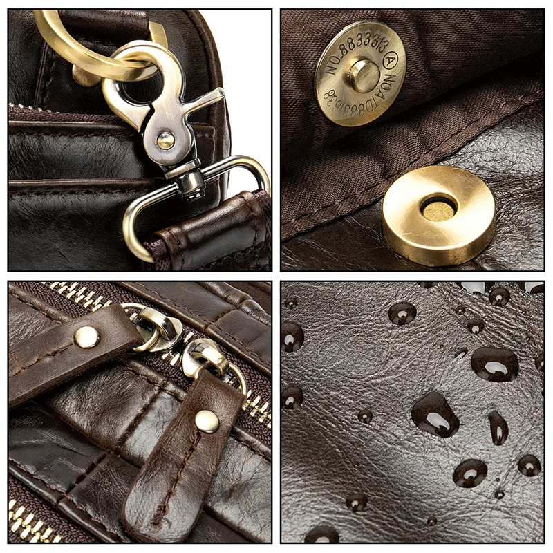 

NIUCUNZH Men's Briefcase Men's Bag Genuine Leather 14 Inch Laptop Bag Leather Briefcases for Document Office Bags for Men