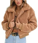 Зимняя Элегантная Женская Толстая флисовая куртка с плюшевым мишкой и карманами, теплое пальто, верхняя одежда на молнии, мягкая меховая куртка, женское плюшевое пальто
