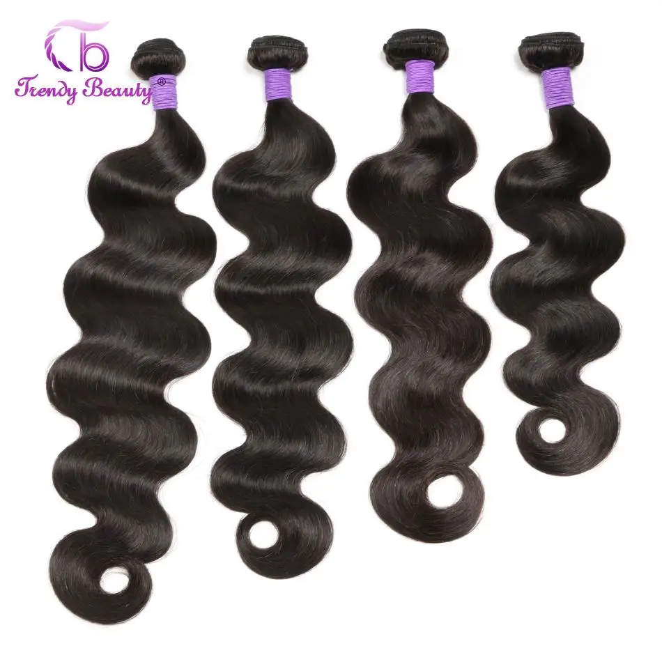 Бразильские волнистые волосы 3 пучка в общем человеческие для наращивания цвет 1B