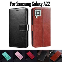 cover for samsung galaxy a22 case etui flip wallet stand leather book funda on samsung a 22 a22 4g case magnetic card capa bag